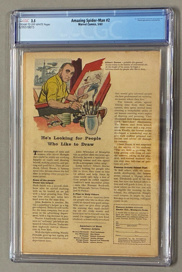 Amazing Spider-Man #2 VG+ Back Cover