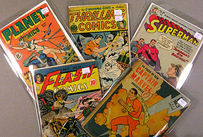 Just a few Golden Age ten cent titles: Planet, Thrilling, Superman, Flash , Captain Marvel